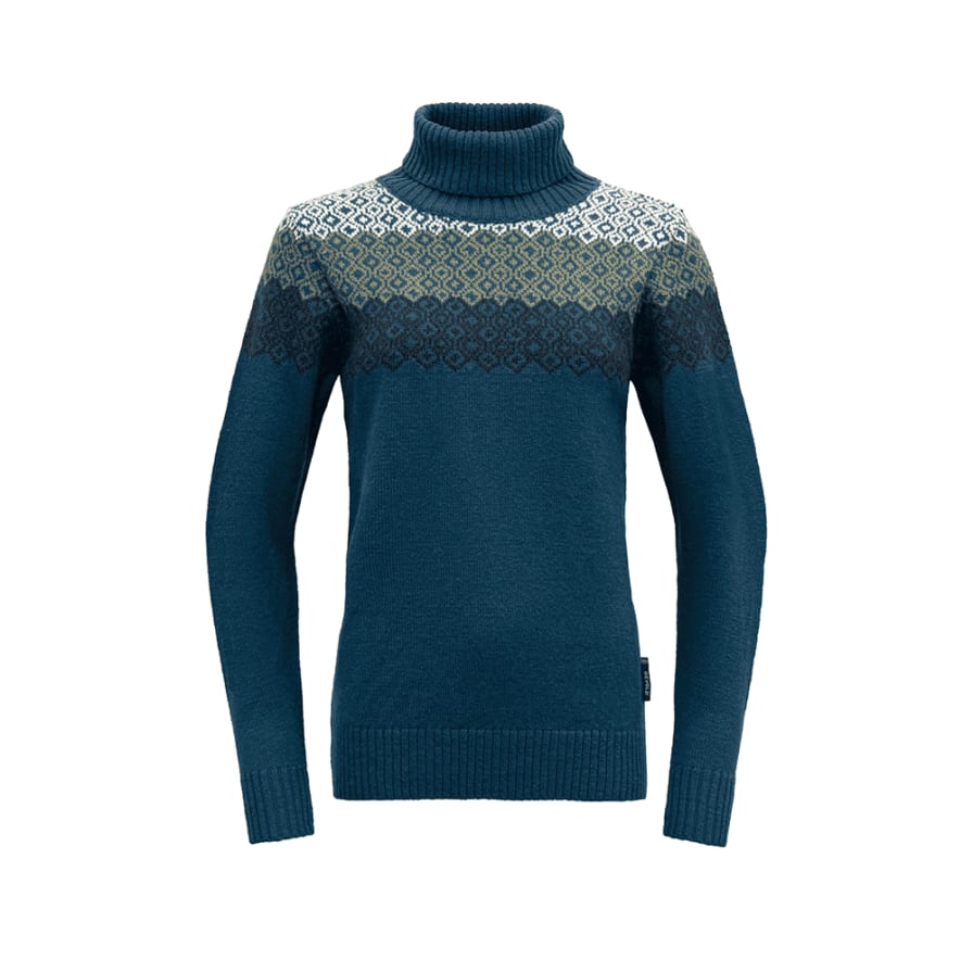 Devold of Norway Syvde Wool High Neck Wollen Trui Dames Geluksvogels