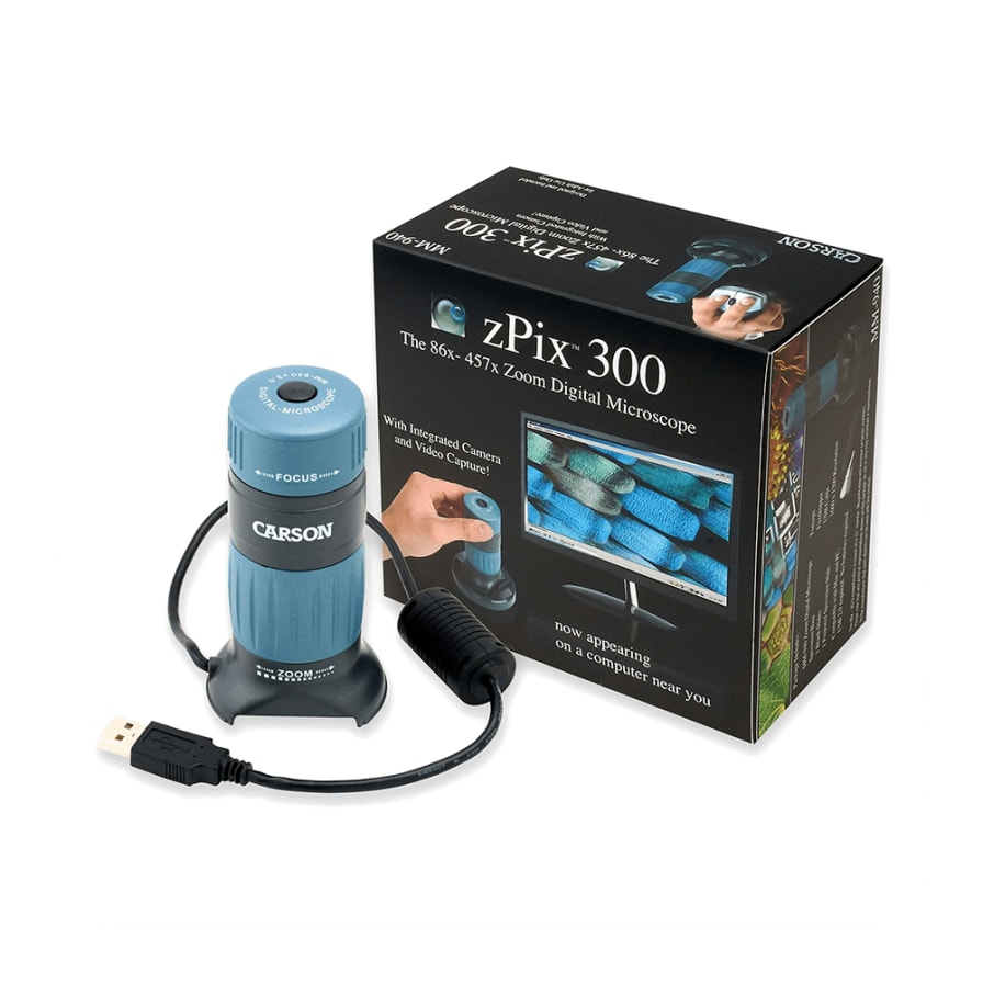 camcam Carson zPix™ 300 Digitale USB Microscoop 86-457x met Camera en