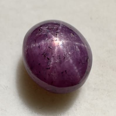 Star Ruby Pinkish Red, Cabochon, Madagascar, 10 x 8 x 6 mm, 6.40 ct