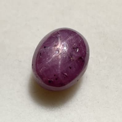 Star Ruby Pinkish Red, Cabochon, Madagascar, 10 x 8 x 6 mm, 7.08 ct