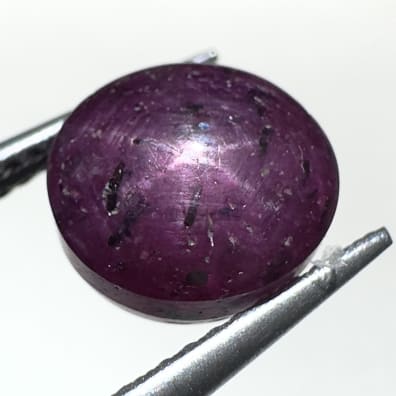 Star Ruby Purplish red, Round Cabochon, Madagascar, 9 x 8 x 5 mm, 5.25 ct
