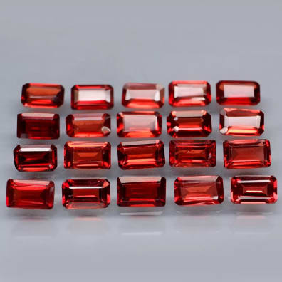 Almandin-Granat achteckig, 20 St&uuml;ck, 5 x 3 mm, 7,59 ct