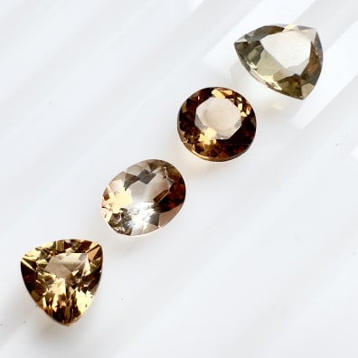 Champagner Topas 4 St&uuml;ck, Mix-Schliff, Brasilien, 8 bis 9 mm, 10,01 ct