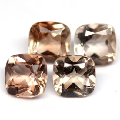 Champagner Topas Heated, Cushion, 4 Pcs,  5.01 ct, VVS