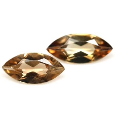 Champagner Topas Marquise, Heated, Brazil, Pair, 6.37 ct, VS
