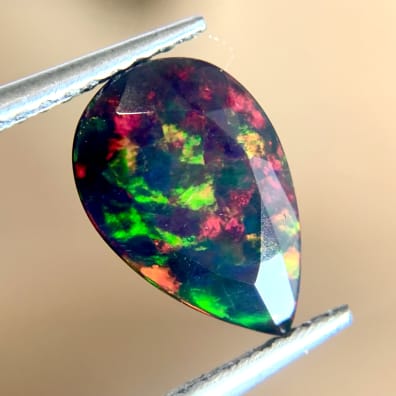 &Auml;thiopischer Opal Black, Pear, Treated, 1.23 ct