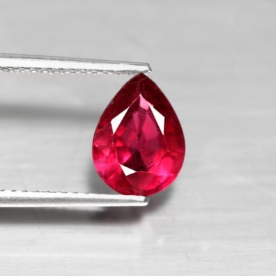 Rubin behandelt Birne, 8 x 6 mm, 1.98 ct, Madagaskar