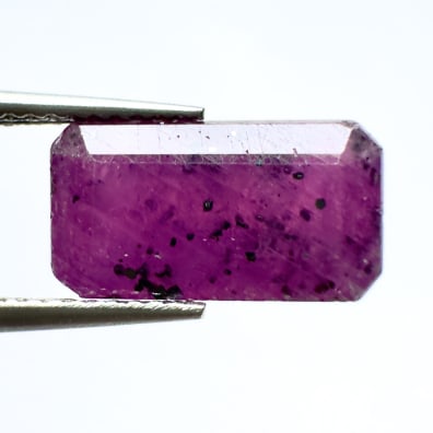 Rubin unbehandelt purpurrote Rose, achteckig, Afghanistan, 13 x 7 x 5 mm, 6.45 ct