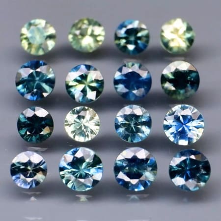 Sapphire round, 16 pieces, 3.5 to 3 mm, 2.67 ct