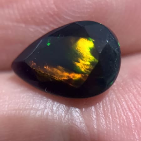 Ethiopian Opal Black, Pear, Treated, 1.34 ct