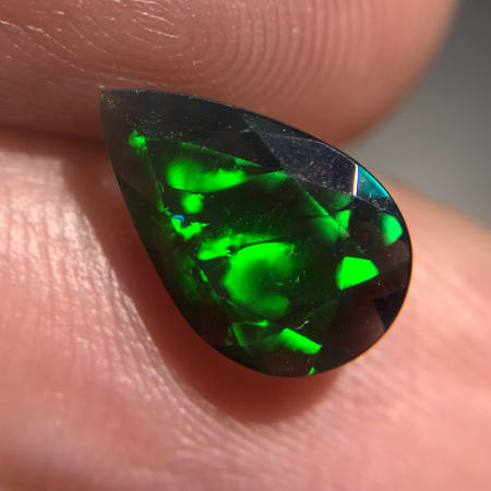 Ethiopian Opal Black, Pear, Treated, 1.17 ct