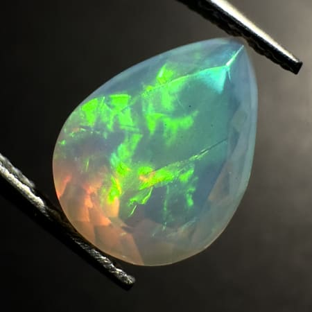 Ethiopian Opal Play of color, Pear, 11 x 8 x 6 mm, 1.77 ct