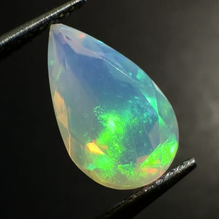 Ethiopian Opal Play of color, Pear, 12 x 7 x 4 mm, 1.62 ct
