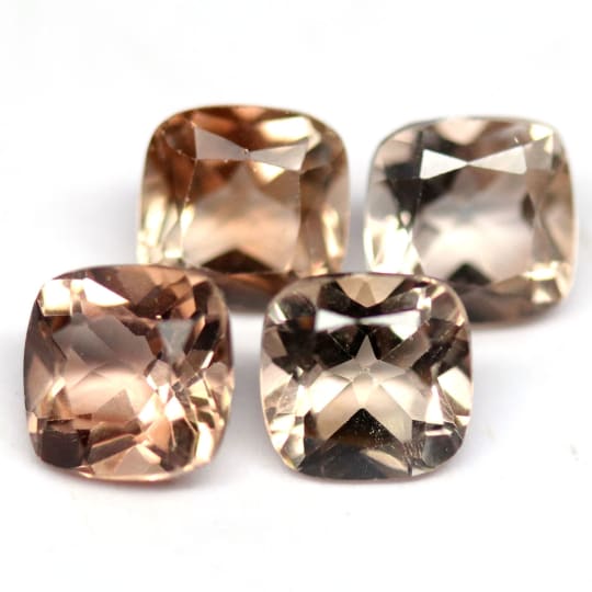 Champagne Topaze Heated, Cushion, 4 Pcs, 5.01 ct, VVS