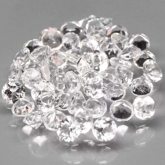 Topaze blanche rond, 50 pi&egrave;ces, 2.5 mm, 4.00 ct