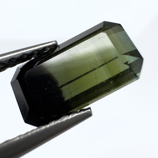 Tourmaline Bicolore Vert Noir, Octogonal, Afghanistan, 9 x 5 x 3 mm, 1.79 ct