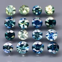 Sapphire rund, 16 St&uuml;ck, 3,5 bis 3 mm, 2,67 ct