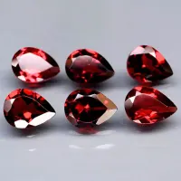 Almandin-Granat Birne, 6 St&uuml;ck, 8 x 5 mm, 5.56 ct