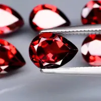 Almandin-Granat Birne, 6 St&uuml;ck, 8 x 5 mm, 5.56 ct