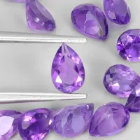 Amethyst pear, 16 pieces, 6 x 4 mm, 6.30 ct