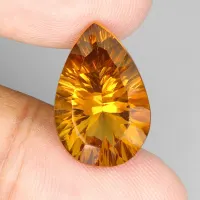 Citrine concave pear, 19 x 13 x 9 mm, 10.52 ct