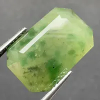 Hydrogrossular Garnet Yellowish Green, Octagonal, Pakistan, 16 x 10 x 7 mm, 12.47 ct