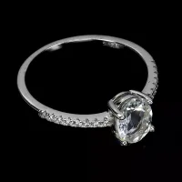 Ring aquamarine, silver 925, size 7