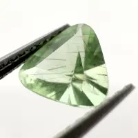 Peridot  Green with Black Rutile, Triangle, Pakistan, 8 x 7 x 5 mm, 1.74 ct