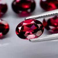 Rhodolite Garnet Rose cerise, ovale, Afrique, 6 pi&egrave;ces, 7 x 5 mm, 5,29 ct, propre & VS