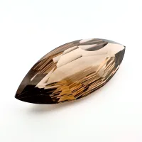 Quartz fum&eacute; marquise concave, 32 x 13 x 7 mm, 17.30 ct, IF
