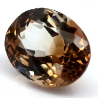 Champagne Topaz Oval, Heated, Brazil, 12.70 ct, VVS