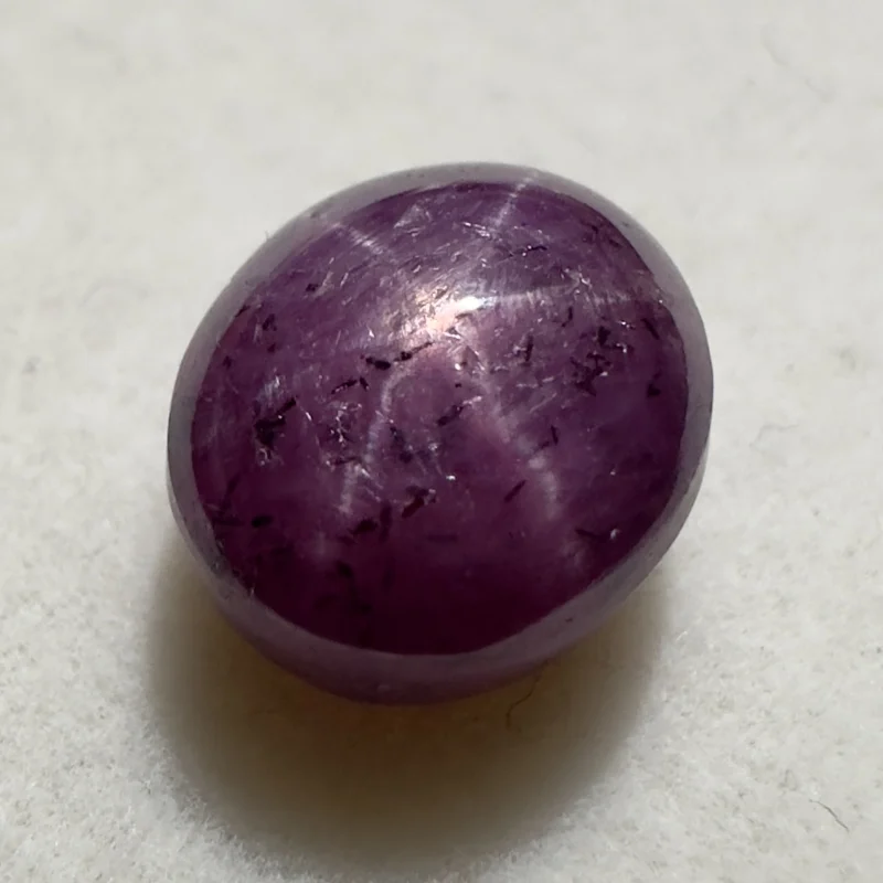 Star Ruby Pinkish Red, Cabochon, Madagascar, 10 x 8 x 6 mm, 6.40 ct