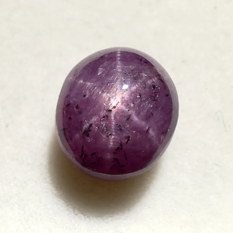 Star Ruby Pinkish Red, Cabochon, Madagascar, 10 x 8 x 6 mm, 6.40 ct