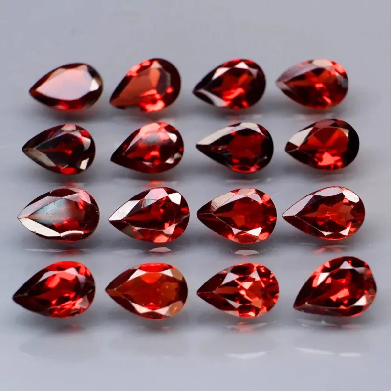 Almandine garnet Pear, 16 Pcs, 6 x 4 mm, 7.59 ct