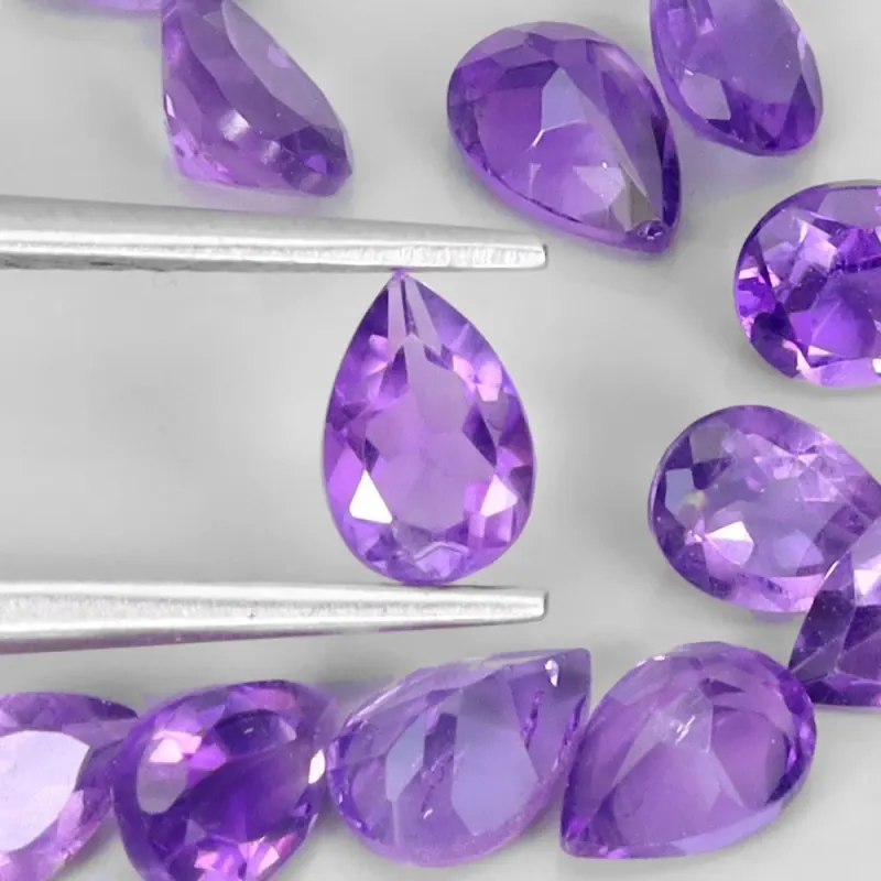 Amethyst pear, 16 pieces, 6 x 4 mm, 6.30 ct