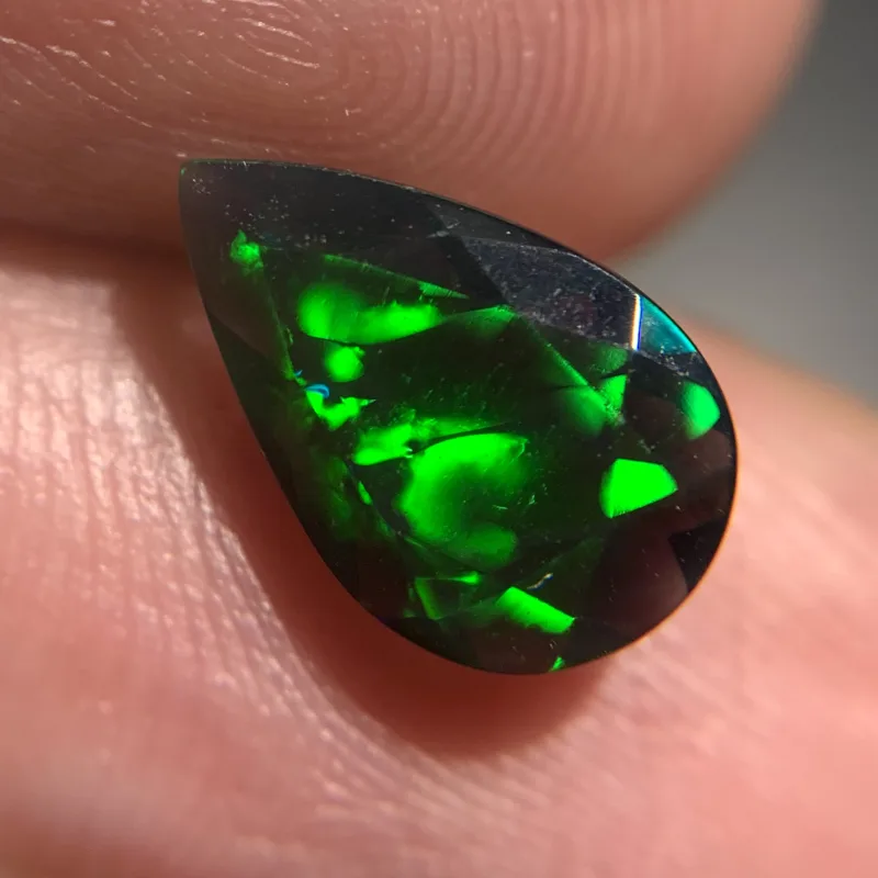 Ethiopian Opal Black, Pear, Treated, 1.17 ct
