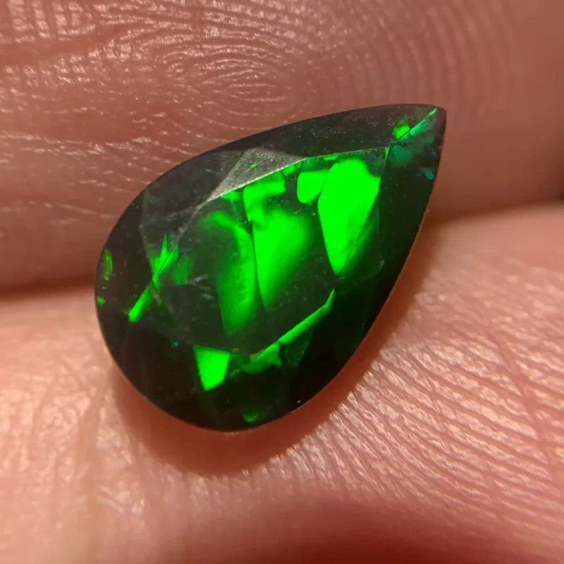 Ethiopian Opal Black, Pear, Treated, 1.17 ct