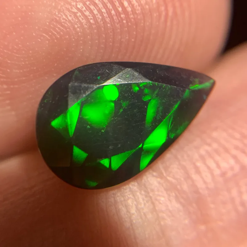 Ethiopian Opal Black, Pear, Treated, 1.17 ct