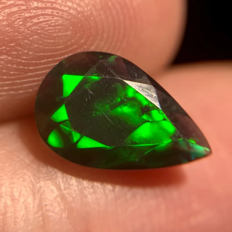 Ethiopian Opal Black, Pear, Treated, 1.17 ct