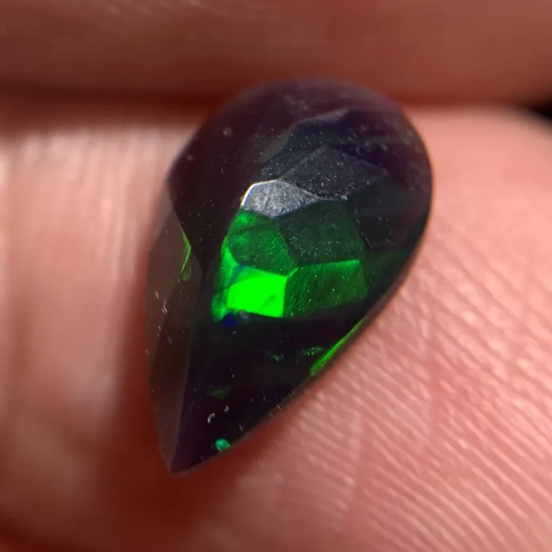 Ethiopian Opal Black, Pear, Treated, 1.17 ct