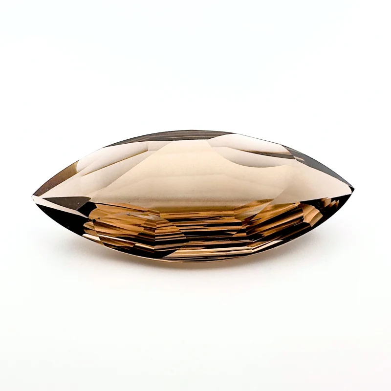 Quartz fum&eacute; marquise concave, 32 x 13 x 7 mm, 17.30 ct, IF