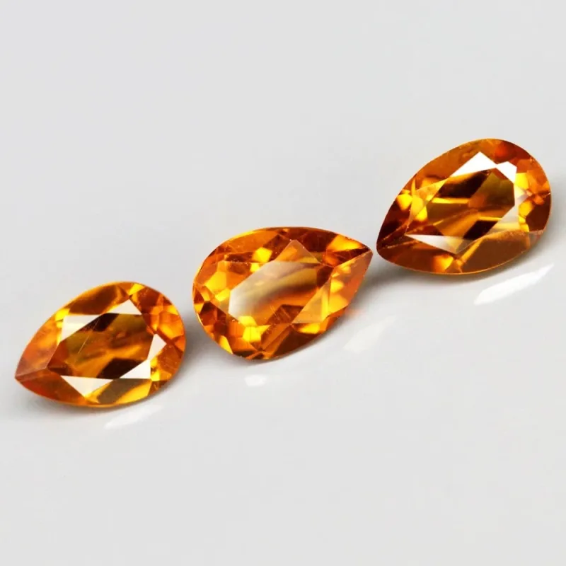 Grenat spessartite poire, 5 x 3 mm, 1.12 ct, Mozambique, 3 Pcs