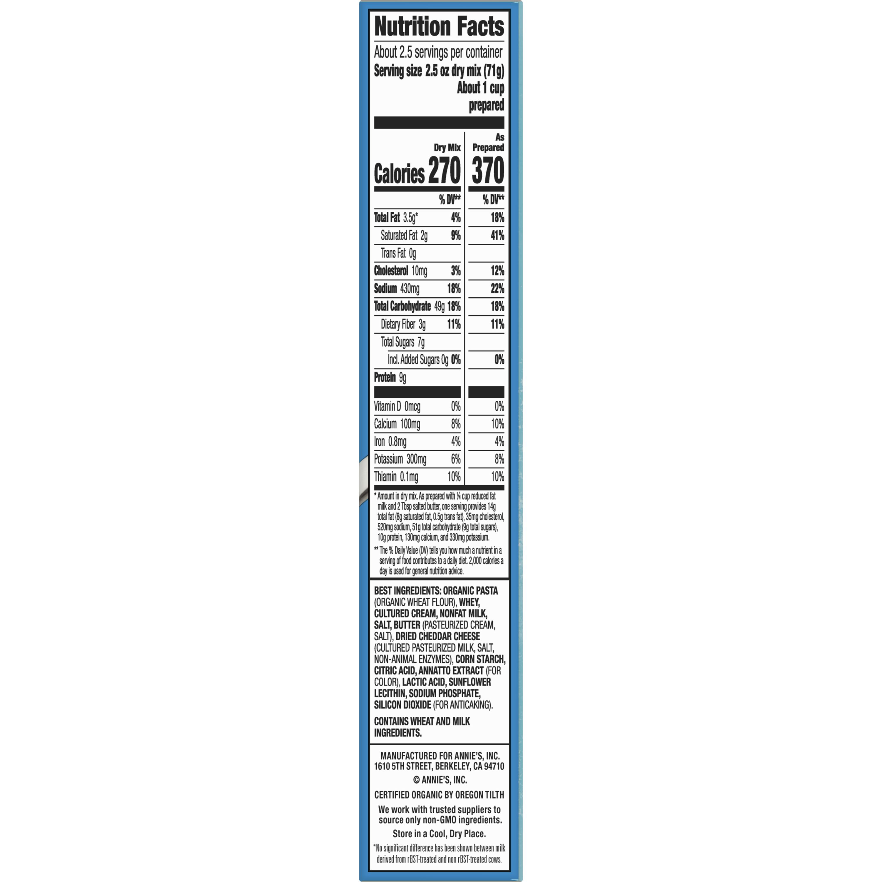 Annie S Macaroni And Cheese Nutritional Information Besto Blog Annie S Macaroni And Cheese Nutritional Information Besto Blog
