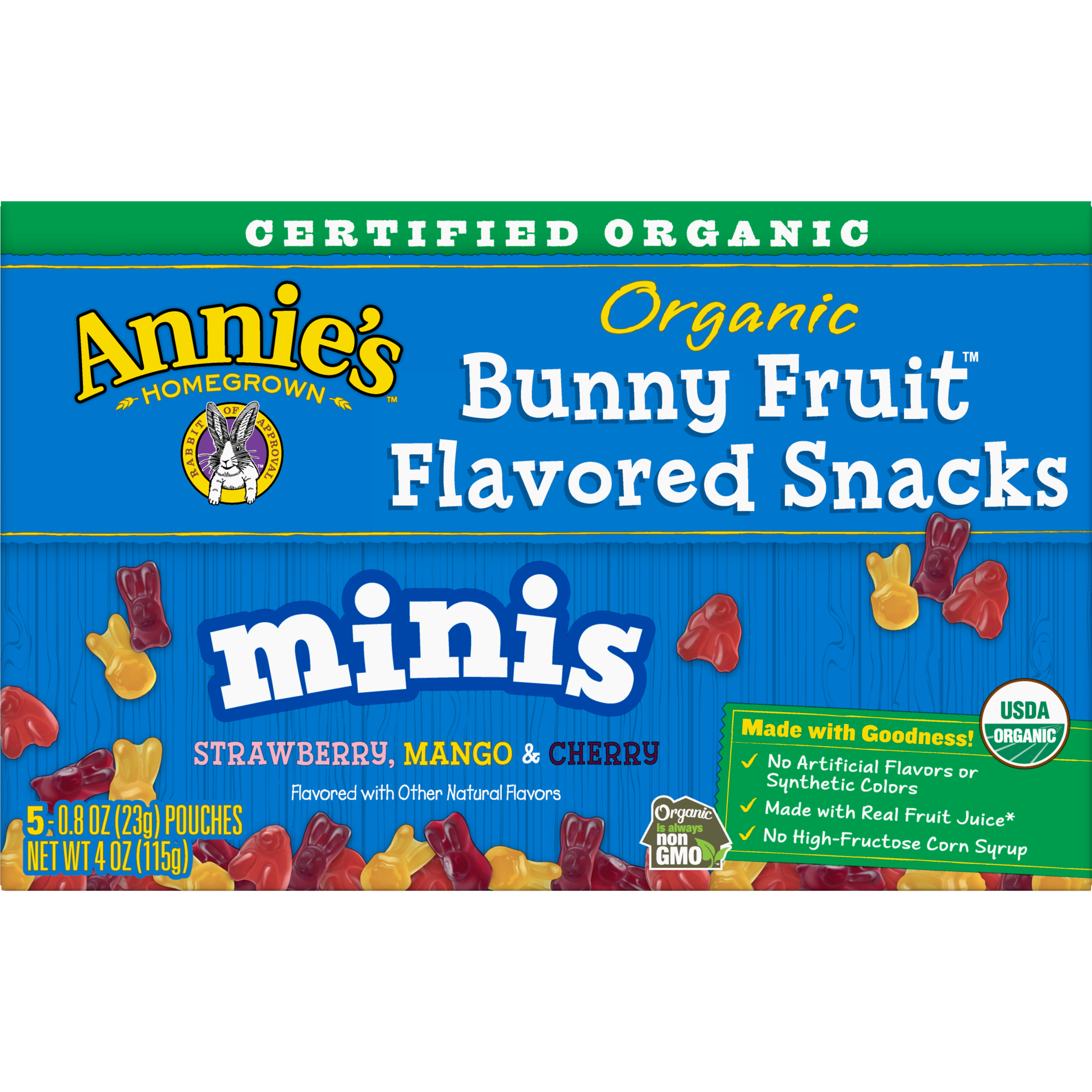 Organic Minis Bunny Fruit Snacks Annie's Homegrown