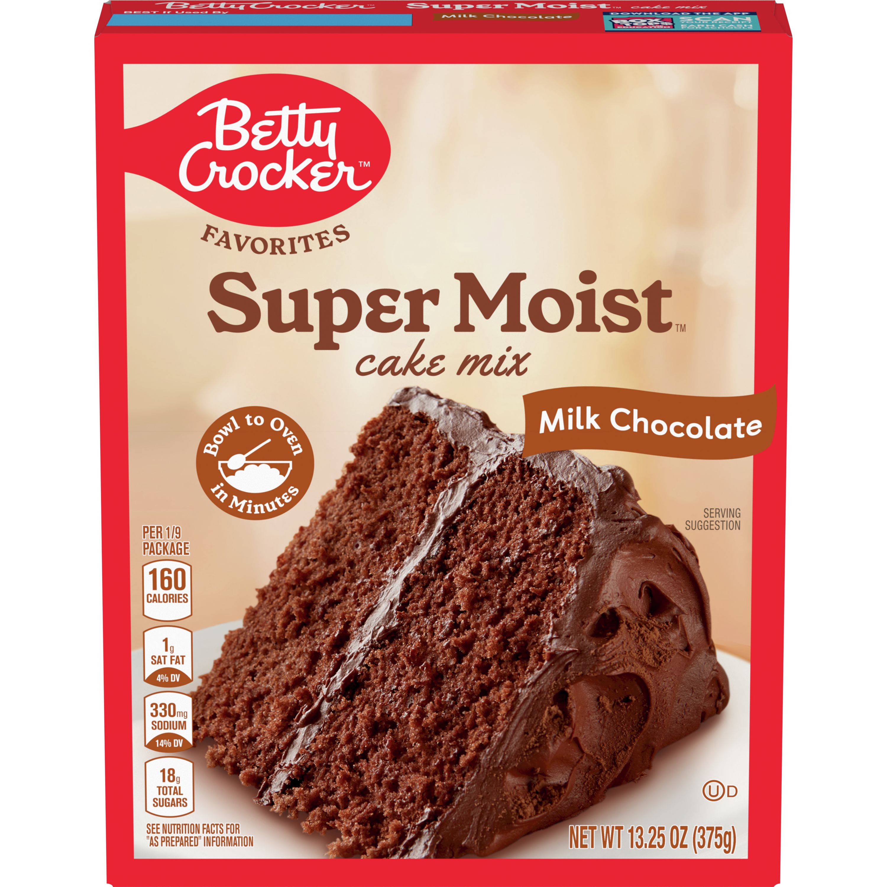 Buy Betty Crocker Super Moist Dark Chocolate Cake Mix 510 g | توصيل  Taw9eel.com