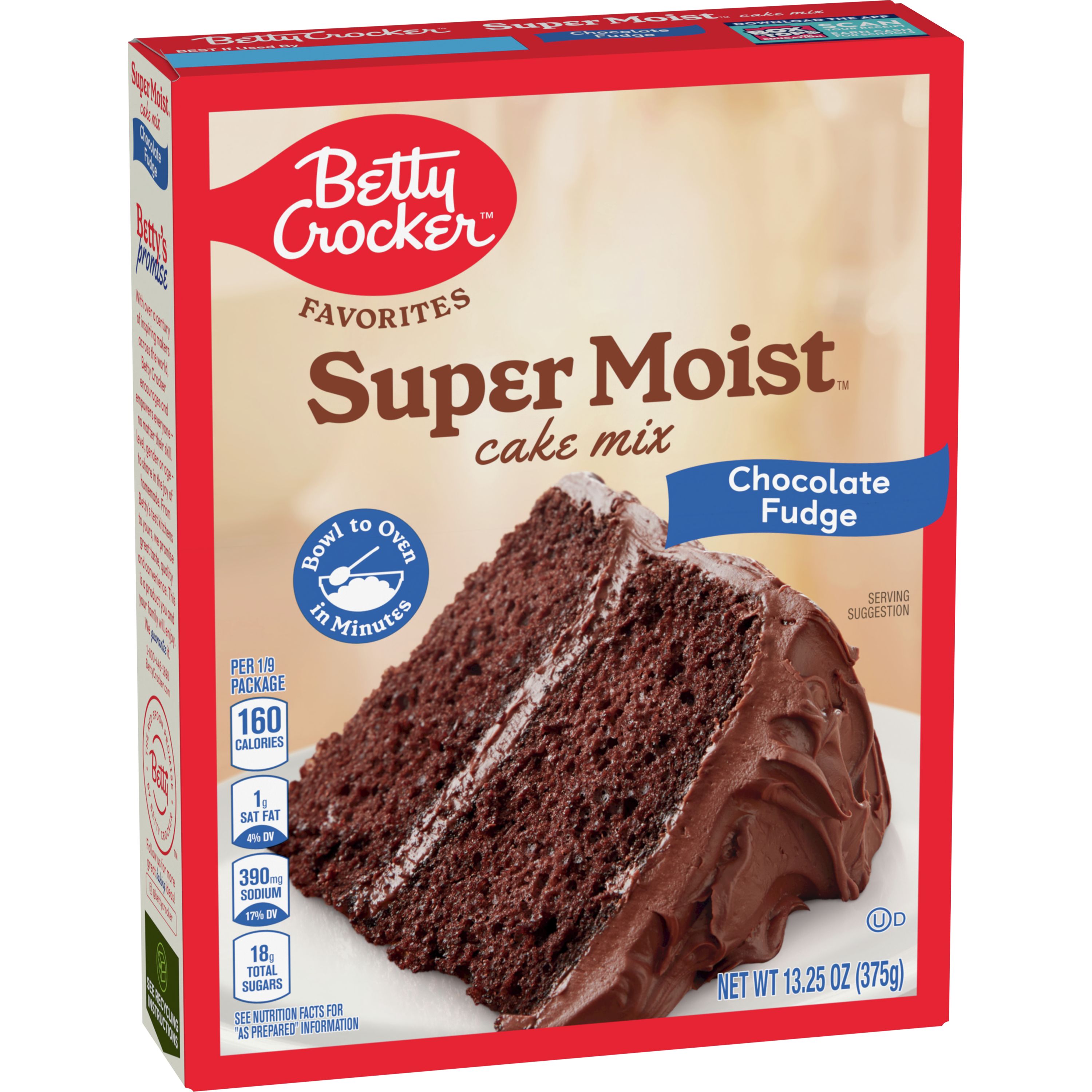 Buy Betty Crocker Super Moist Chocolate Family Cake 250g Online - Shop Food  Cupboard on Carrefour UAE