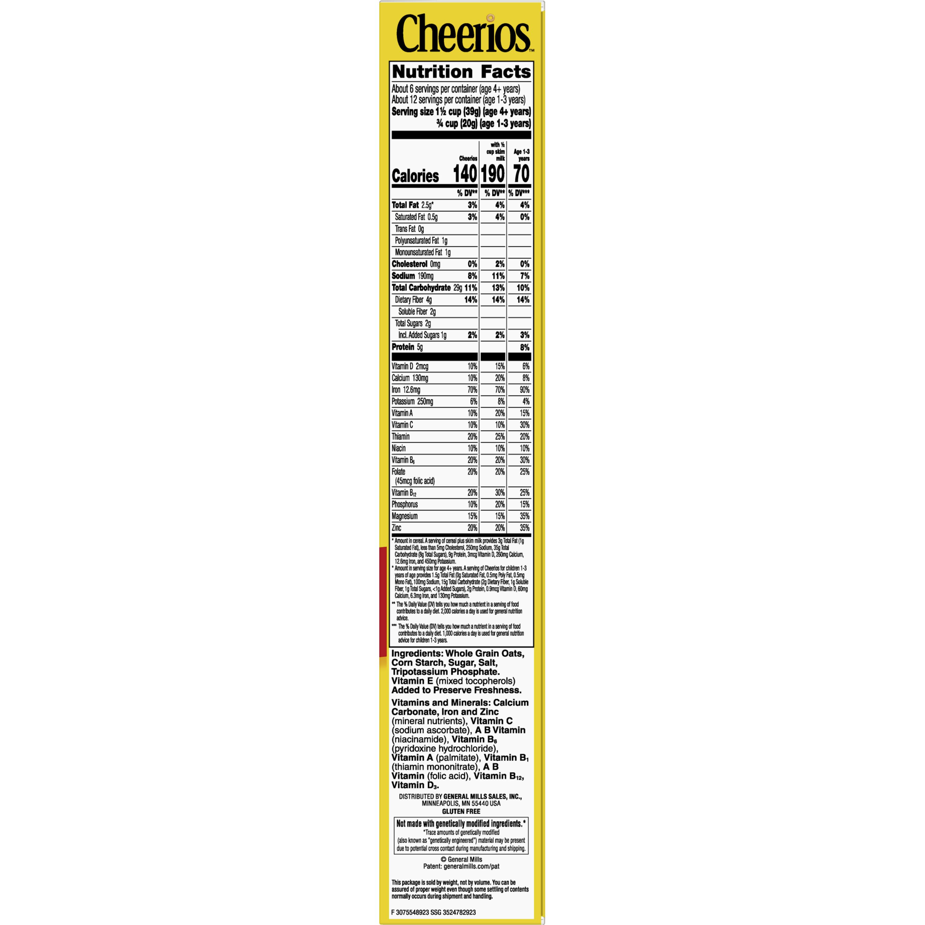 Nutrition Label For Cheerios Cereal Blog Dandk