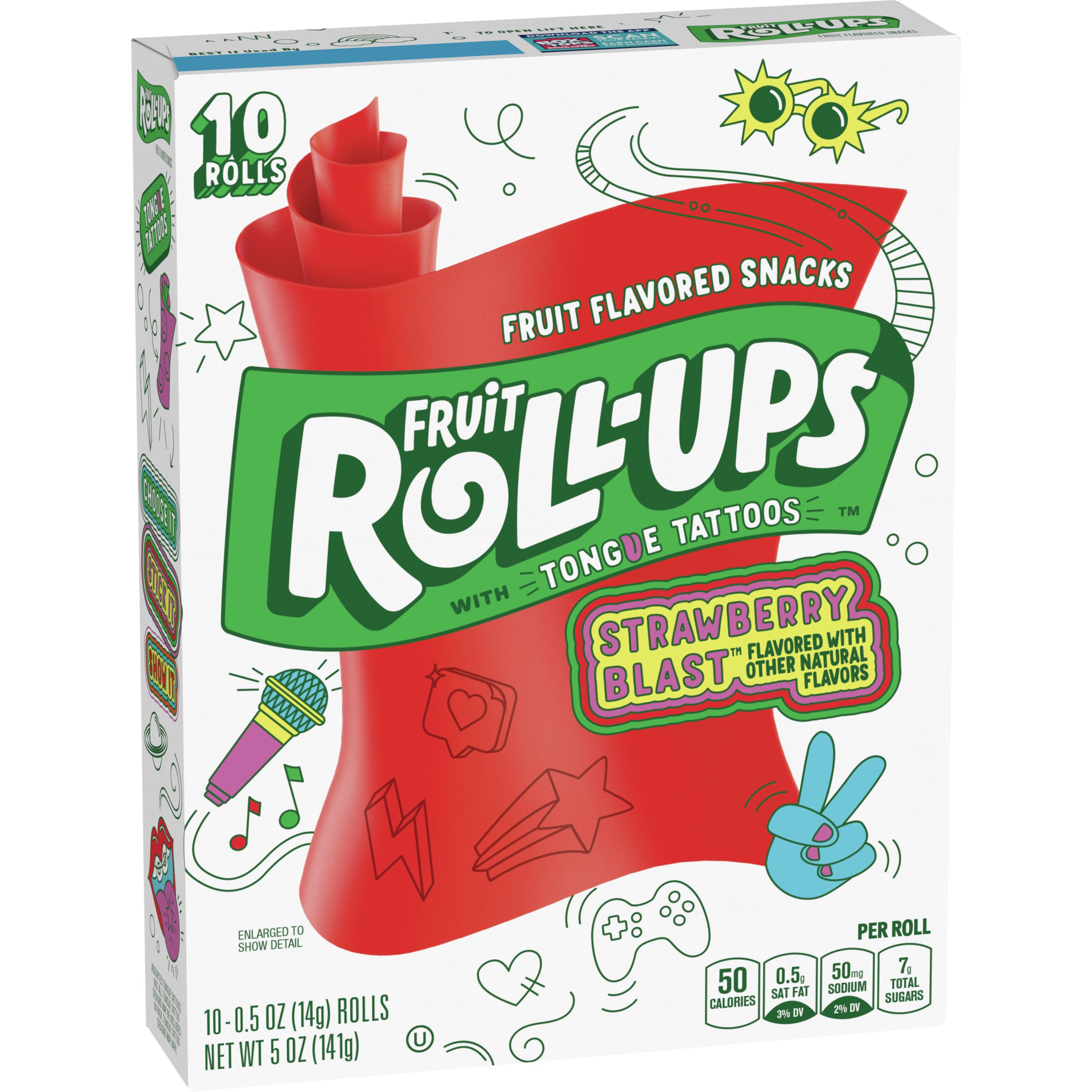Fruit RollUps Space Jam Tongue Tattoo Limited Edition 10 Pack 141g   United Sweets