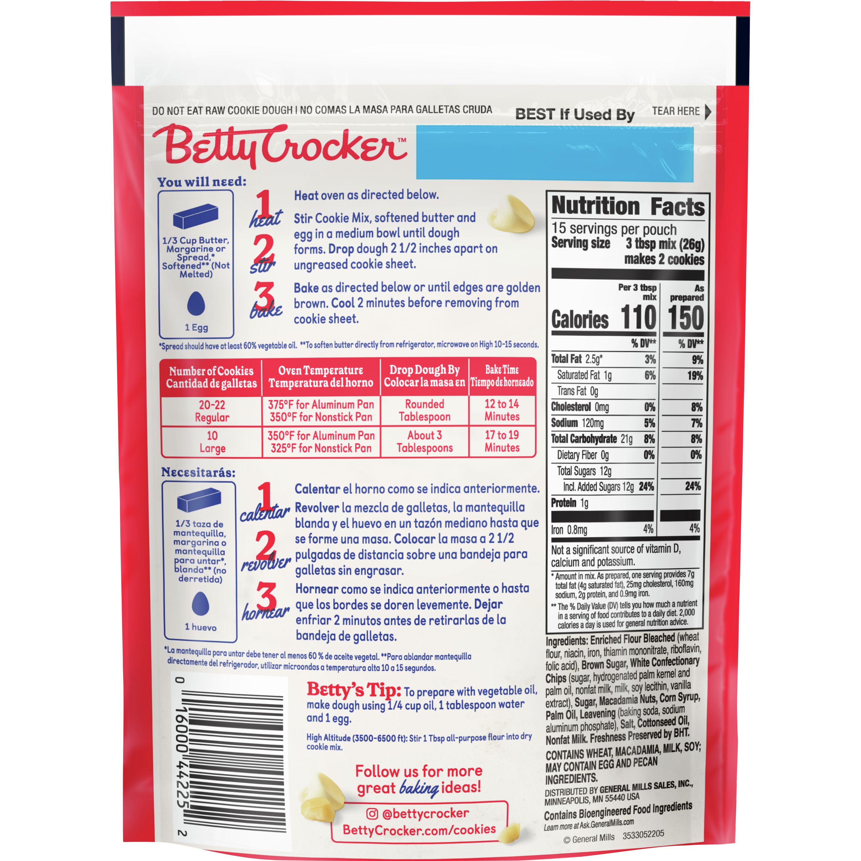 Betty Crocker™ White Chocolate Macadamia Nut Cookie Mix