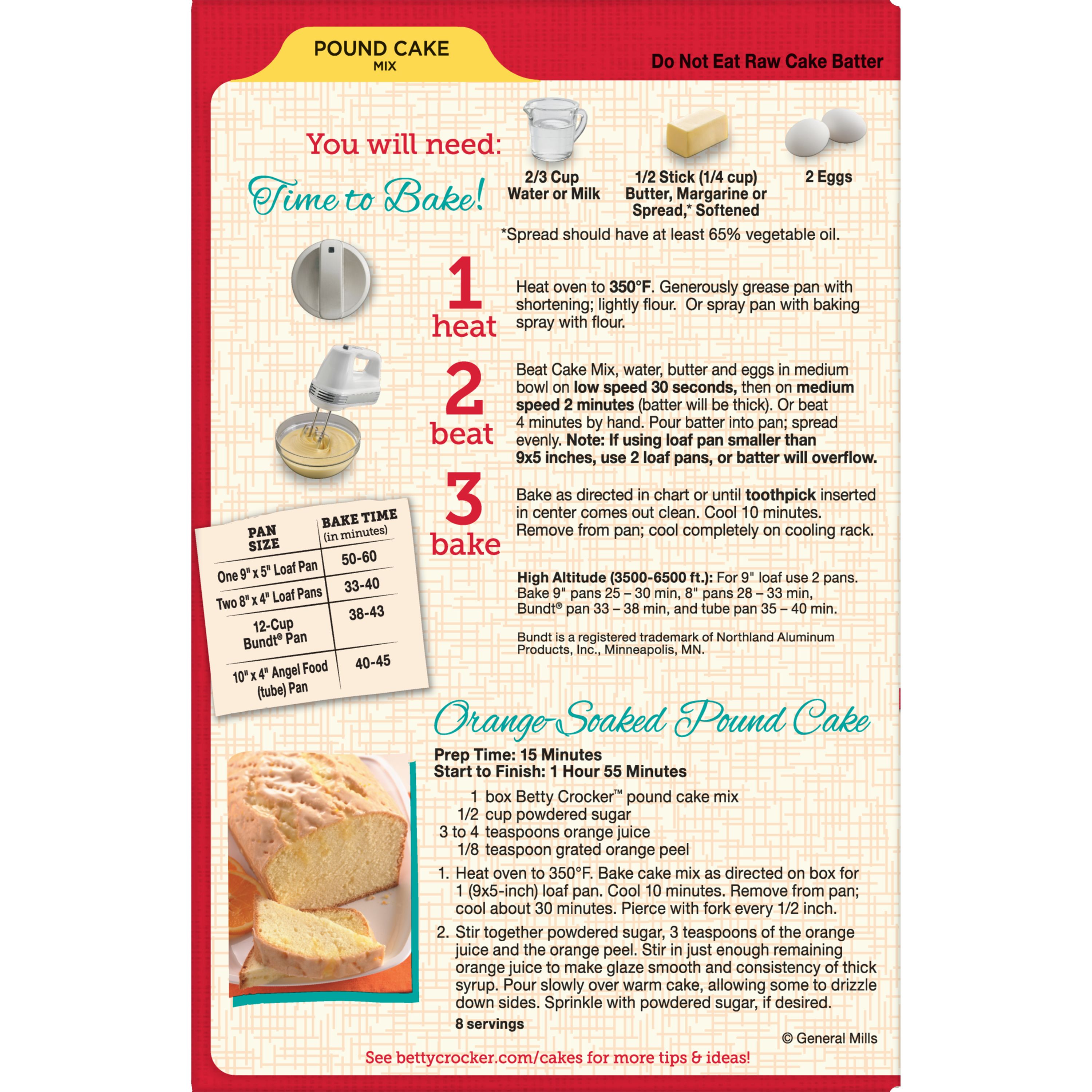 Betty Crocker Pound Cake Mix Bettycrocker Com